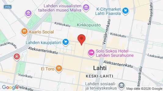 Apartments for rent i Lahti - kort over placeringen