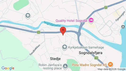 Rooms for rent i Sogndal - kort over placeringen