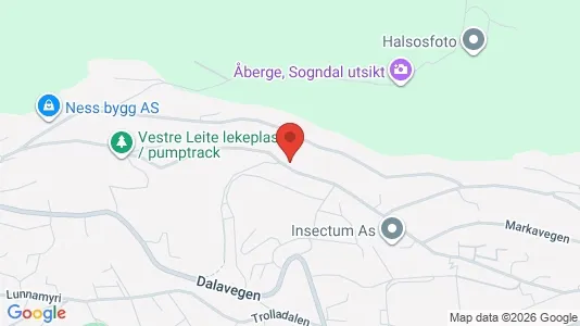 Rooms for rent i Sogndal - kort over placeringen