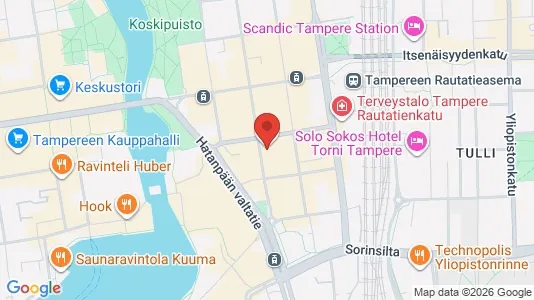 Apartments for rent i Tampere Keskinen - kort over placeringen