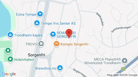 Rooms for rent i Trondheim Lerkendal - kort over placeringen