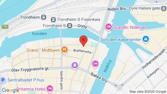 Apartments for rent i Trondheim Midtbyen - kort over placeringen