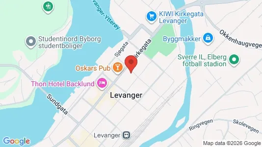 Rooms for rent i Levanger - kort over placeringen