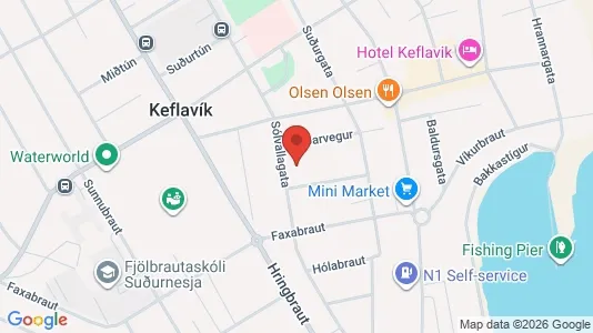 Apartments for rent i Reykjanesbær - kort over placeringen