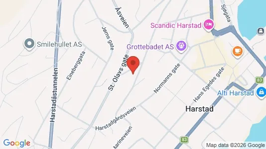 Rooms for rent i Harstad - kort over placeringen