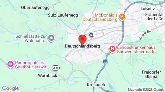 Apartments for rent i Deutschlandsberg - kort over placeringen