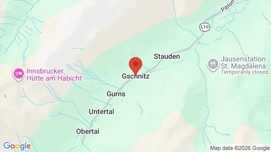 Apartments for rent i Gschnitz - kort over placeringen