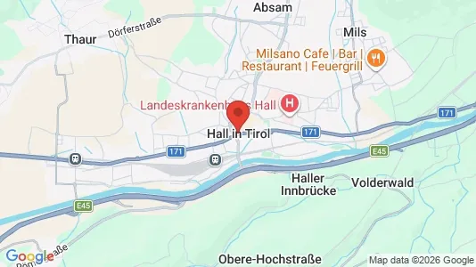 Apartments for rent i Hall in Tirol - kort over placeringen