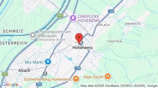Apartments for rent i Hohenems - kort over placeringen