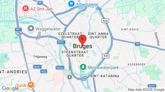 Apartments for rent i Brugge - kort over placeringen