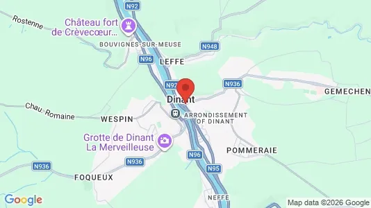 Apartments for rent i Dinant - kort over placeringen