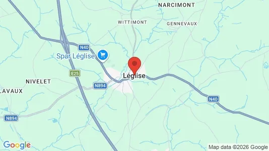 Houses for rent i Léglise - kort over placeringen