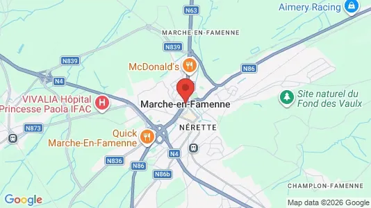 Apartments for rent i Marche-en-Famenne - kort over placeringen