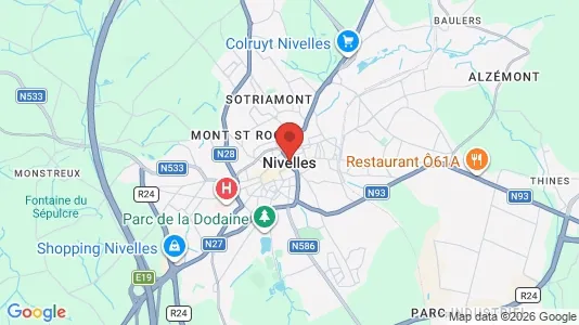 Houses for rent i Nijvel - kort over placeringen