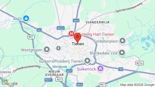 Houses for rent i Tienen - kort over placeringen