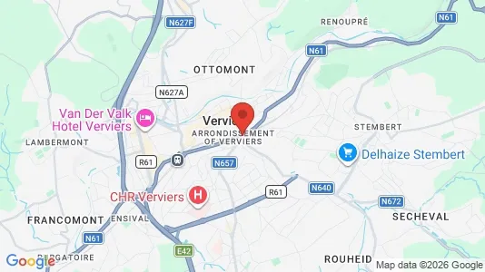 Apartments for rent i Verviers - kort over placeringen