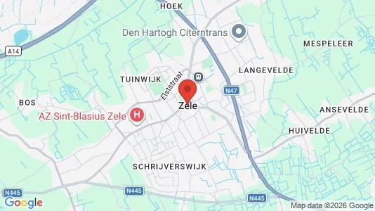 Houses for rent i Zele - kort over placeringen