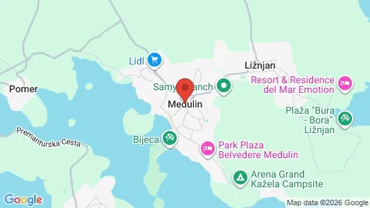 Apartments for rent i Medulin - kort over placeringen