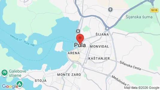 Apartments for rent i Pula - kort over placeringen