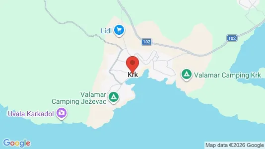 Apartments for rent i Krk - kort over placeringen