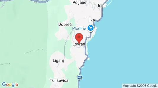 Apartments for rent i Lovran - kort over placeringen