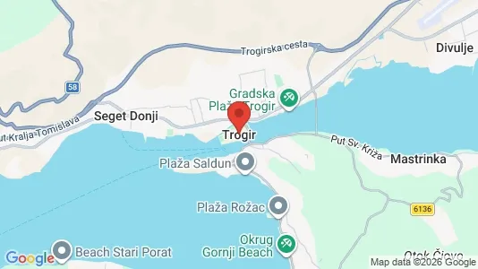 Apartments for rent i Trogir - kort over placeringen