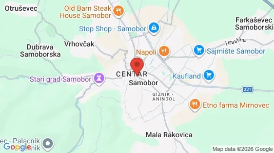 Apartments for rent i Samobor - kort over placeringen