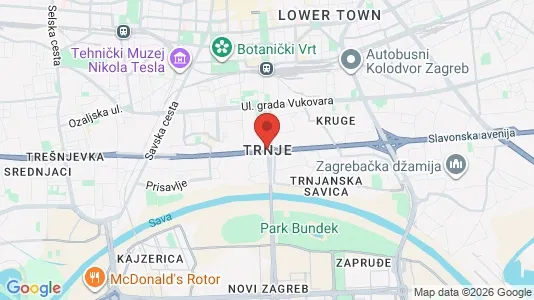 Apartments for rent i Zagreb Trnje - kort over placeringen