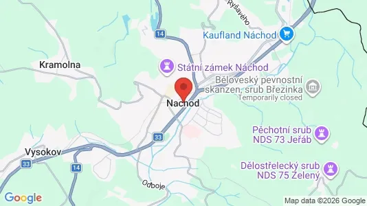 Apartments for rent i Náchod - kort over placeringen
