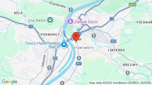 Apartments for rent i Děčín - kort over placeringen