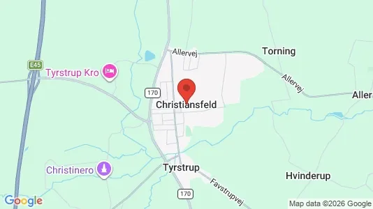 Houses for rent i Christiansfeld - kort over placeringen