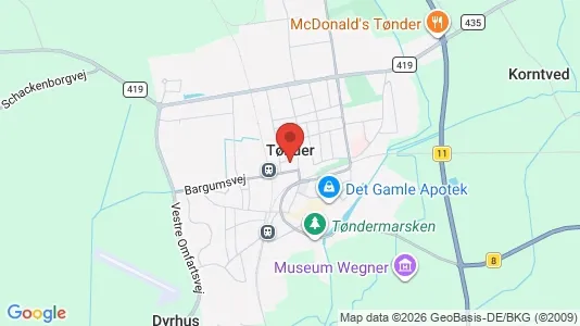 Houses for rent i Tønder - kort over placeringen