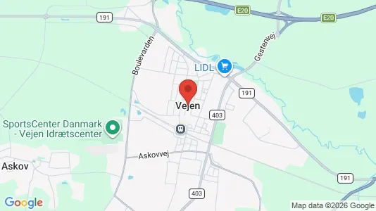 Houses for rent i Vejen - kort over placeringen