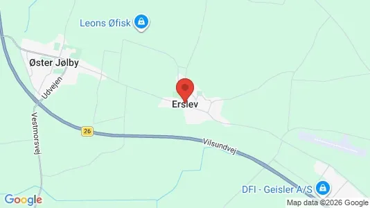 Apartments for rent i Erslev - kort over placeringen
