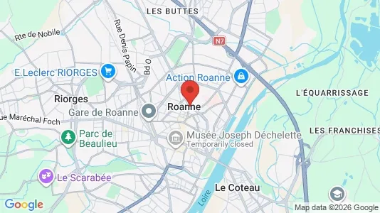 Apartments for rent i Roanne - kort over placeringen