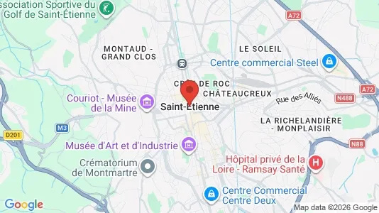 Apartments for rent i Saint-Étienne - kort over placeringen