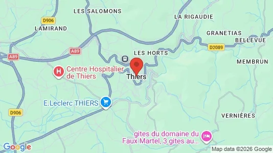Apartments for rent i Thiers - kort over placeringen