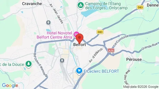 Apartments for rent i Belfort - kort over placeringen