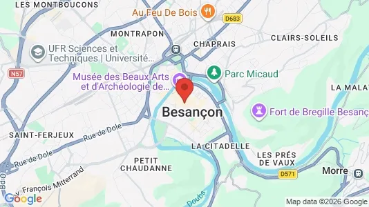 Apartments for rent i Besançon - kort over placeringen