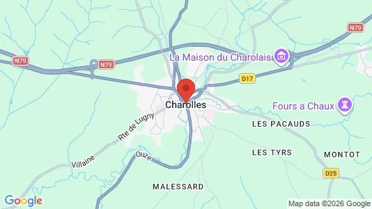 Apartments for rent i Charolles - kort over placeringen