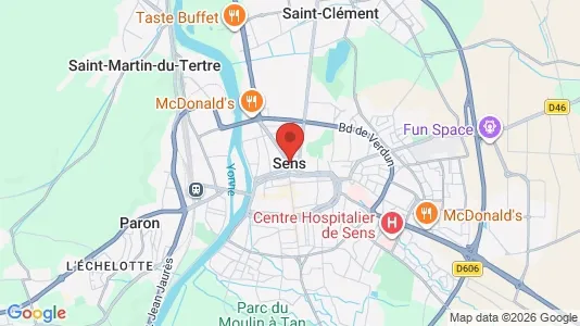 Apartments for rent i Sens - kort over placeringen