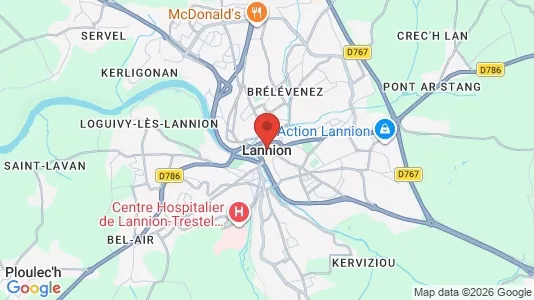 Houses for rent i Lannion - kort over placeringen