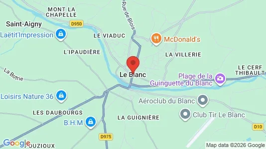 Apartments for rent i Le Blanc - kort over placeringen