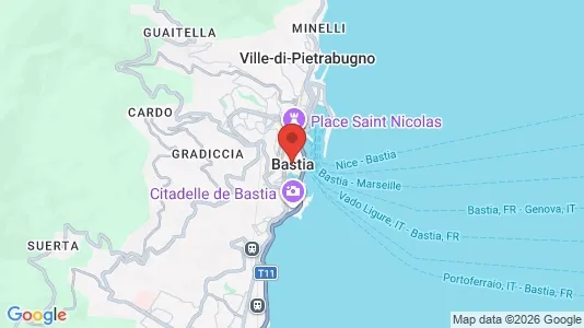 Apartments for rent i Bastia - kort over placeringen