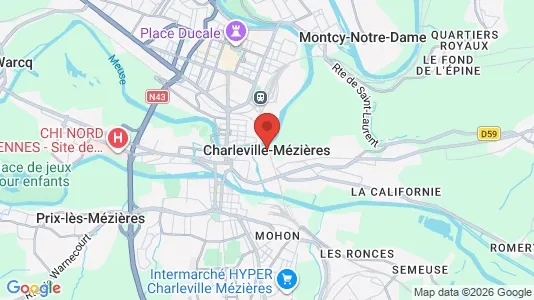 Apartments for rent i Charleville-Mézières - kort over placeringen