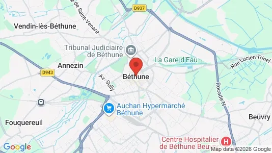 Apartments for rent i Béthune - kort over placeringen