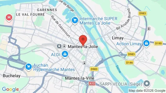 Apartments for rent i Mantes-la-Jolie - kort over placeringen