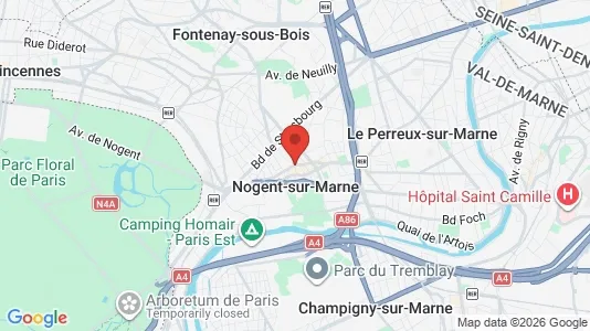 Apartments for rent i Nogent-sur-Marne - kort over placeringen