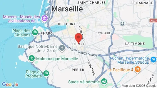 Apartments for rent i Marseille 6ème arrondissement - kort over placeringen