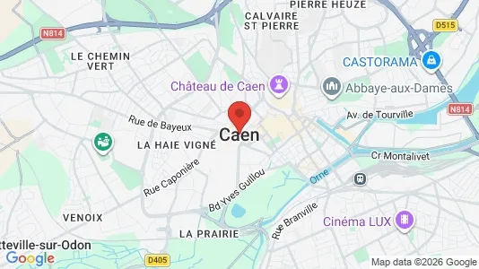 Apartments for rent i Caen - kort over placeringen